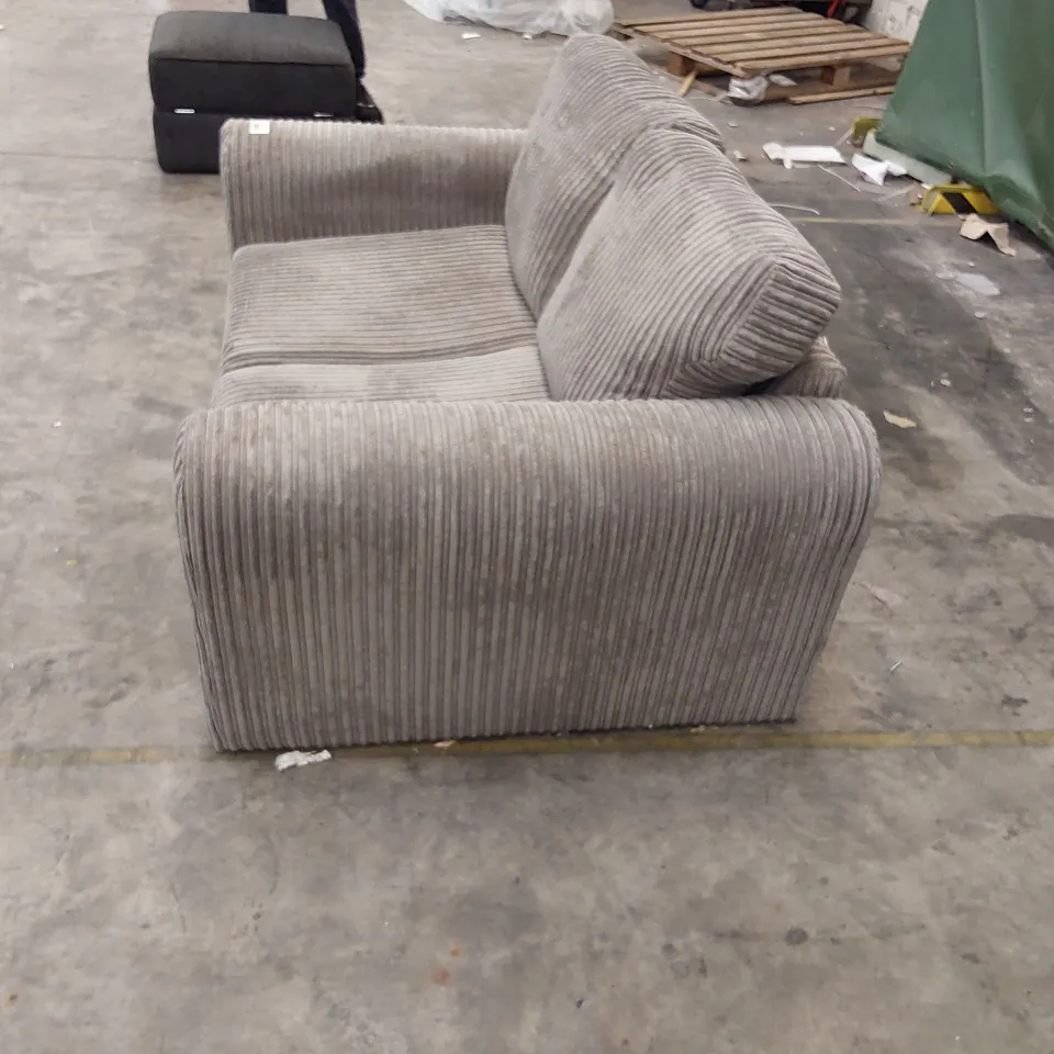 QUALITY DESIGNER 2 SEATER SOFA GREY JUMBO CORD 