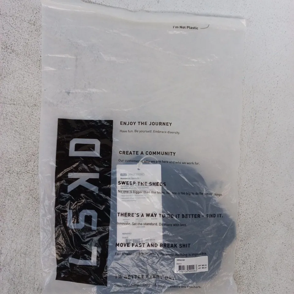 BAGGED LSKD MOMENTUM SPORTS BRA IN BLACK SIZE SMALL