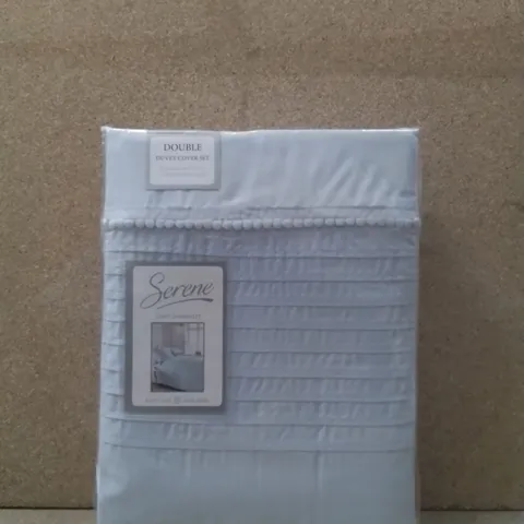 BRAND NEW SERENE DOUBLE DUVET COVER SET - LIGHT BLUE
