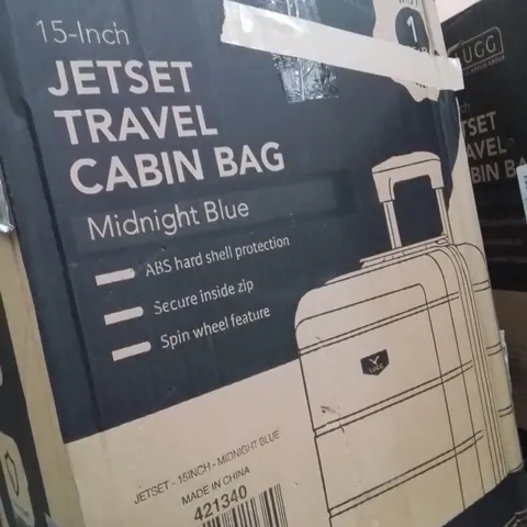 BOXED LUGG 15 INCH JETSET TRAVEL CABIN BAG MIDNIGHT BLUE 