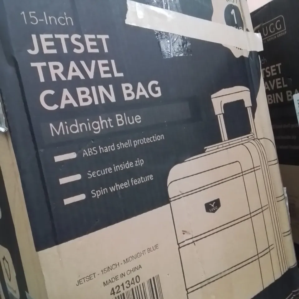 BOXED LUGG 15 INCH JETSET TRAVEL CABIN BAG MIDNIGHT BLUE
