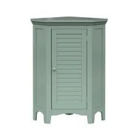 BOXED TEAMSON HOME GLANCY CORNER FLOOR CABINET WITH FAUX LOUVERED DOOR, SAGE GREEN