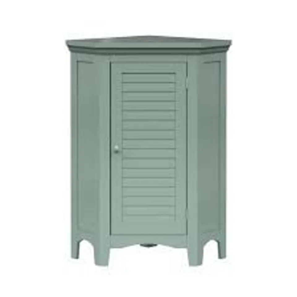 BOXED TEAMSON HOME GLANCY CORNER FLOOR CABINET WITH FAUX LOUVERED DOOR, SAGE GREEN