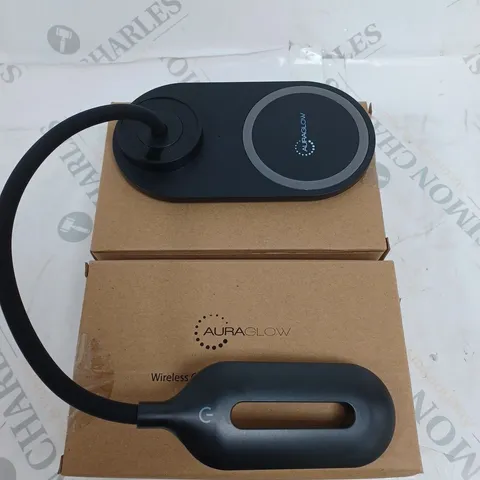 BOXED AURAGLOW WIRELESS CHARGING DOCK LED DESK LAMP SET OF TWO