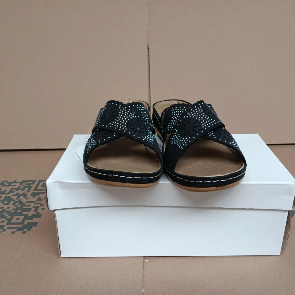 JO & JOE CUBA SANDALS BLACK SIZE EU 38 UK 5 BOXED