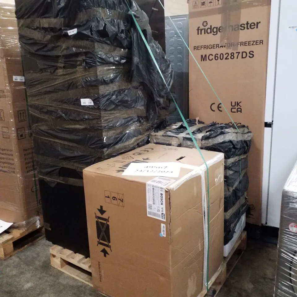 PALLET OF APPROXIMATELY 3 UNPROCESSED RAW RETURN WHITE GOODS TO INCLUDE