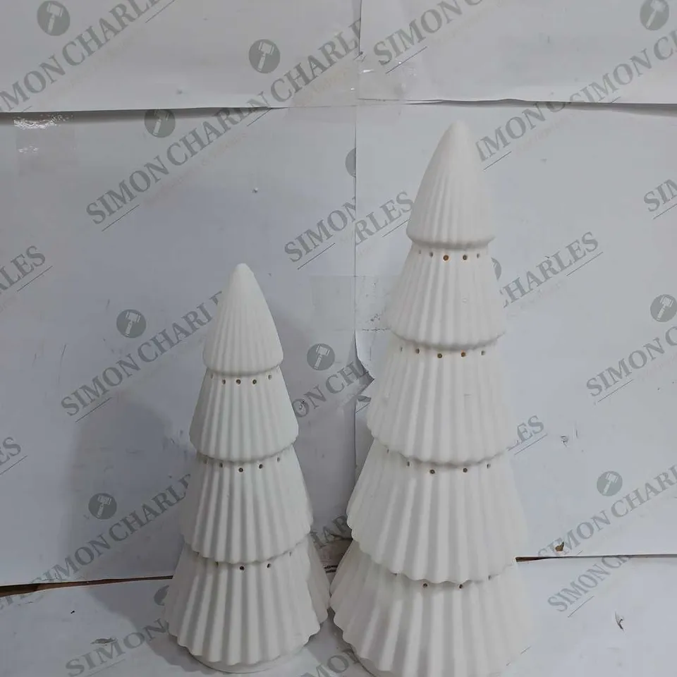 DECORATIVE TREES SET OF 2 IN WHITE