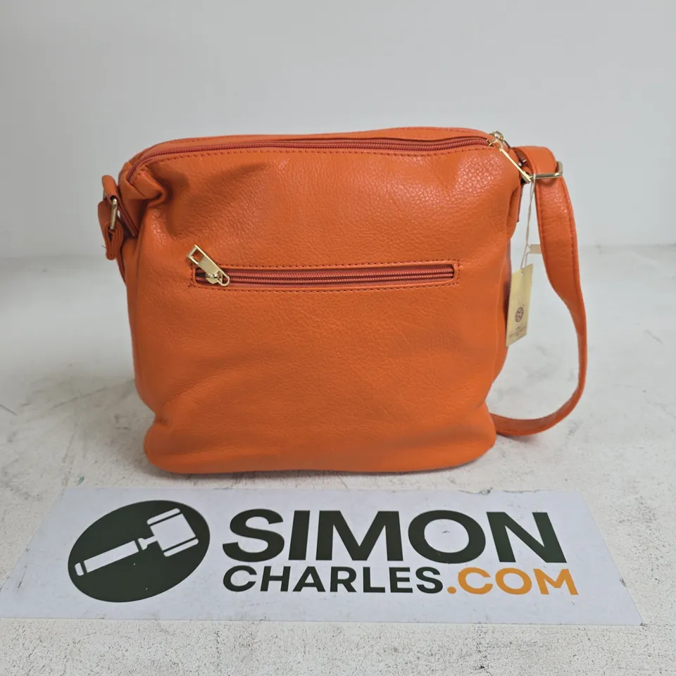 HOUSE OF MILANO ORANGE LEATHER CROSSBODY BAG
