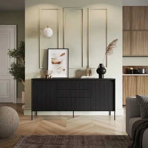 BOXED AMICHAI 166CM WIDE 3 DRAWER SIDEBOARD (2 BOXES)