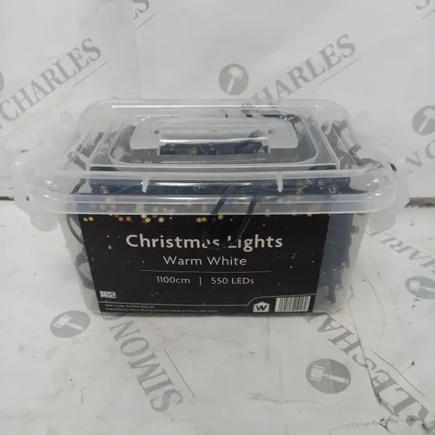 BOXED LED WARM WHITE CHRISTMAS LIGHTS - 1100CM