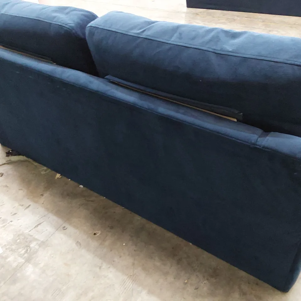 QUALITY BRITISH DESIGNER LOUNGE Co. ROMILEY 2.5 SEATER SOFA MIDNIGHT INDIGO PLUSH FABRIC 