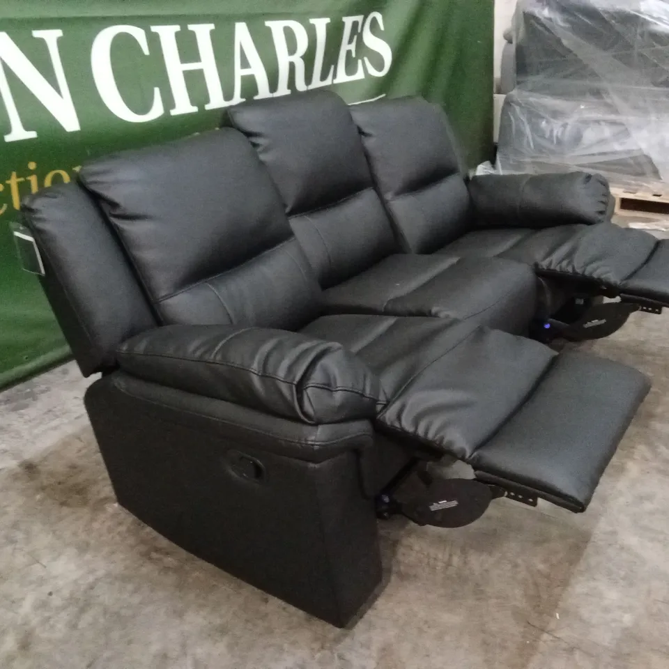 ALBION LUXURY FAUX LEATHER 3 SEATER HIGH BACK MANUAL RECLINER SOFA RRP £749