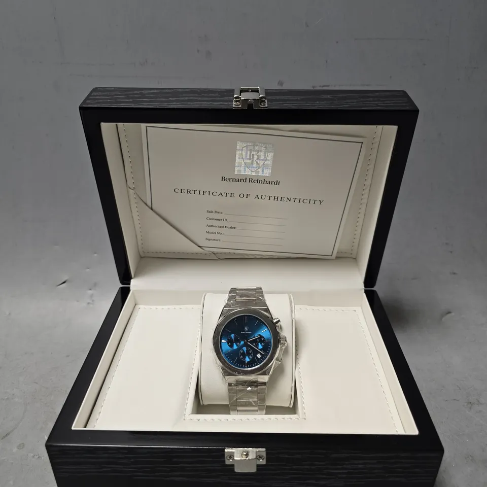  BERNARD REINHARDT CHRONOGRAPH WATCH – 316S STAINLESS STEEL CASE & STRAP – 5ATM WATER RESISTANT – GIFT BOX INCLUDED