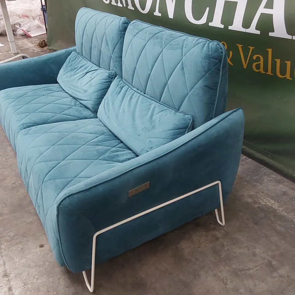 QUALITY DESIGNER ITALIAN MADE AXELLE 3 SEATER ELECTRIC RECLINER VELVET SOFA