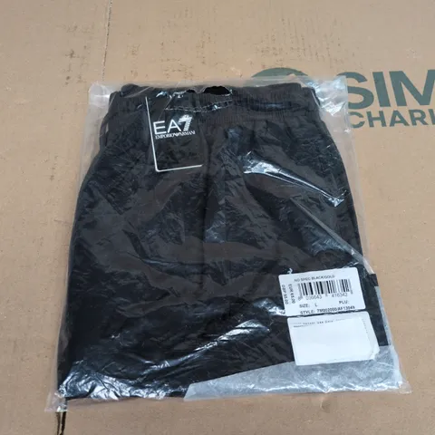 EA7 EMPORIO ARMANI BLACK SHORTS - SIZE L