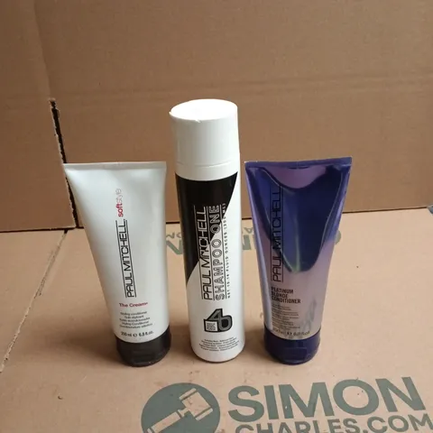 APPROXIMATELY 22 X ASSORTED PAUL MITCHELL PRODUCTS TO INCLUDE PLATINUM BLONDE CONDITIONER, SHAMPOO ONE ETC