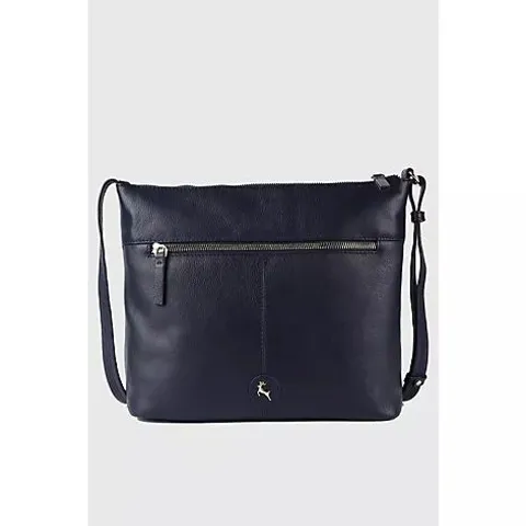 ASHWOOD MEDIUM FRONT POCKET LEATHER CROSSBODY IN NAVY