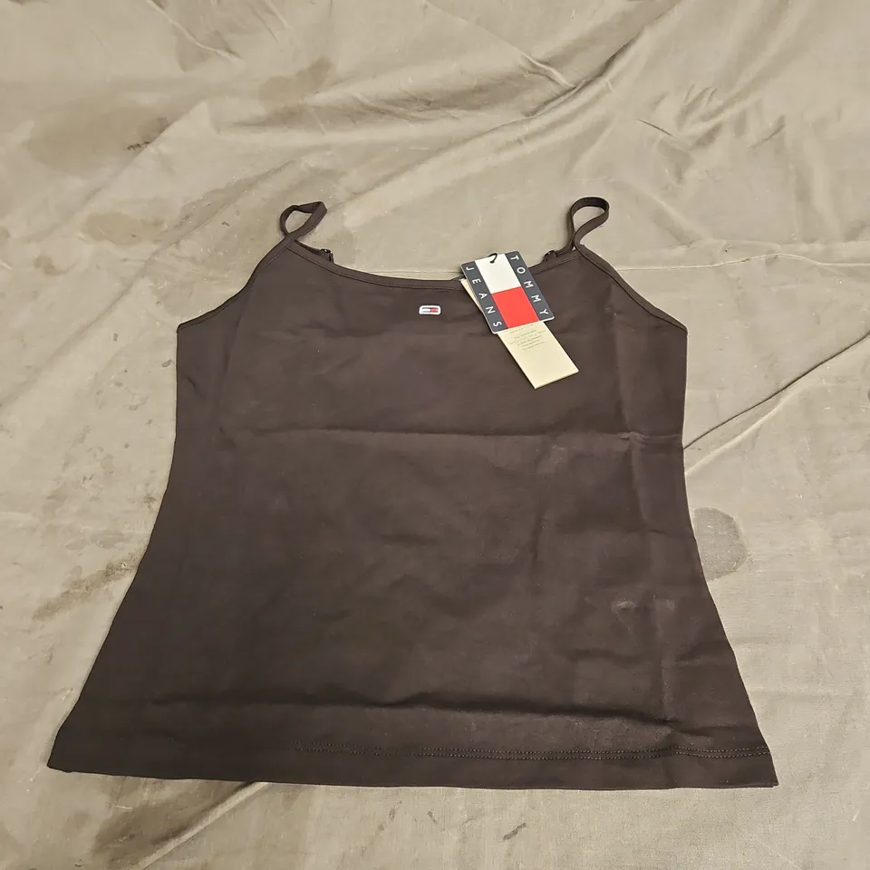 TOMMY JEANS WOMENS ESSENTIAL STRAP TOP IN BLACK SIZE M