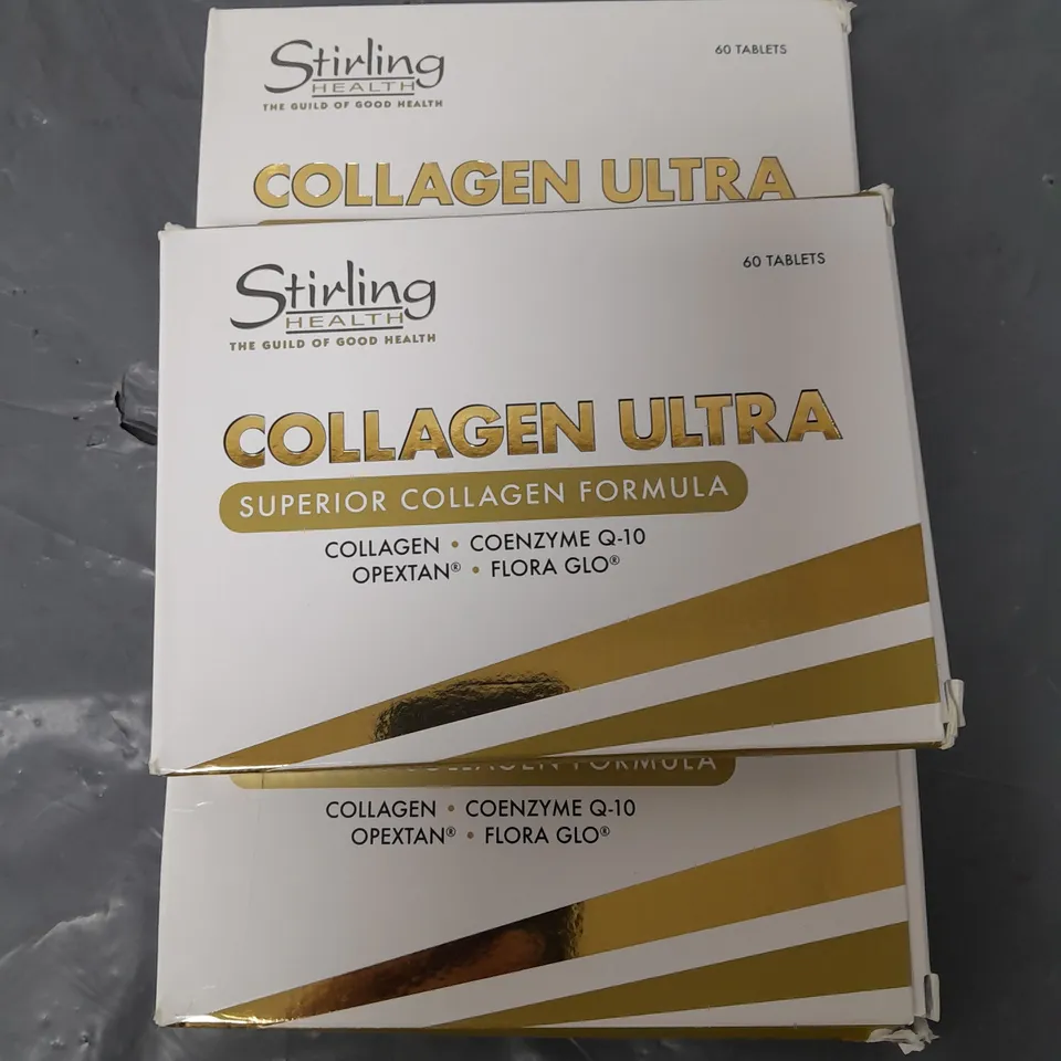 LOT OF 3 STIRLING HEALTH COLLAGEN ULTRA 60-TABLET PACKS