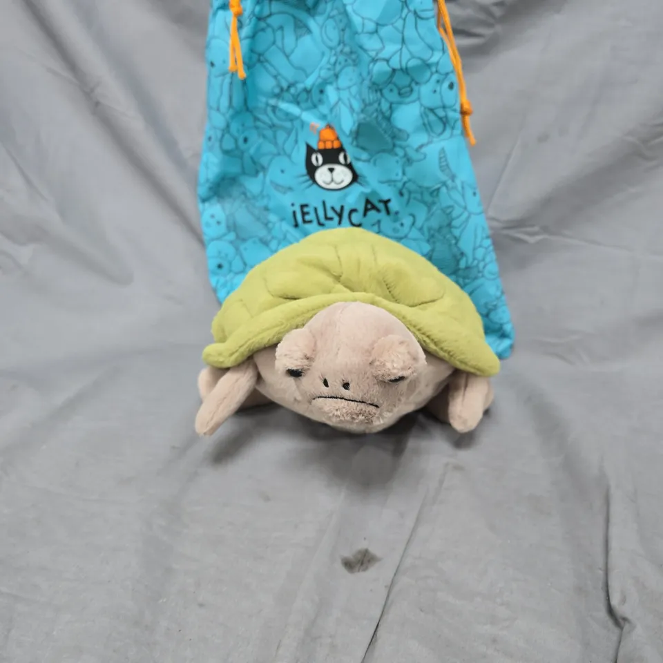 JELLYCAT TURTLE PLUSH WITH BLUE DRAWSTRING BAG