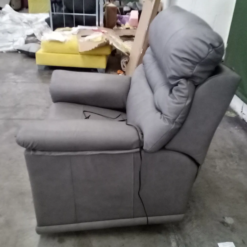 DESIGNER G PLAN MALVERN D ELECTRIC RECLINER CHAIR - TEXAS CHARCOAL LEATHER