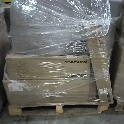 PALLET OF HOUSEHOLD ITEMS TO INCLUDE CAMPING CHAIRS, PUFFER JACKET, CHAIR AND OTHER ASSORTED ITEMS...