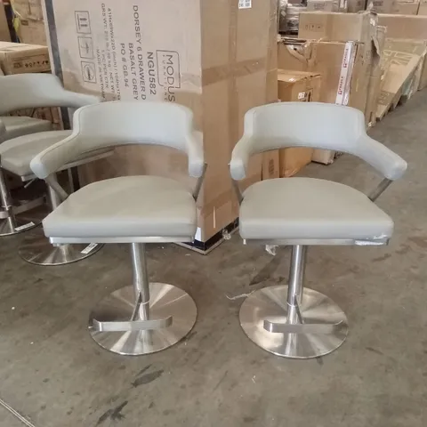 SET OF 2 FIRENZA PU LEATHER BAR STOOLS