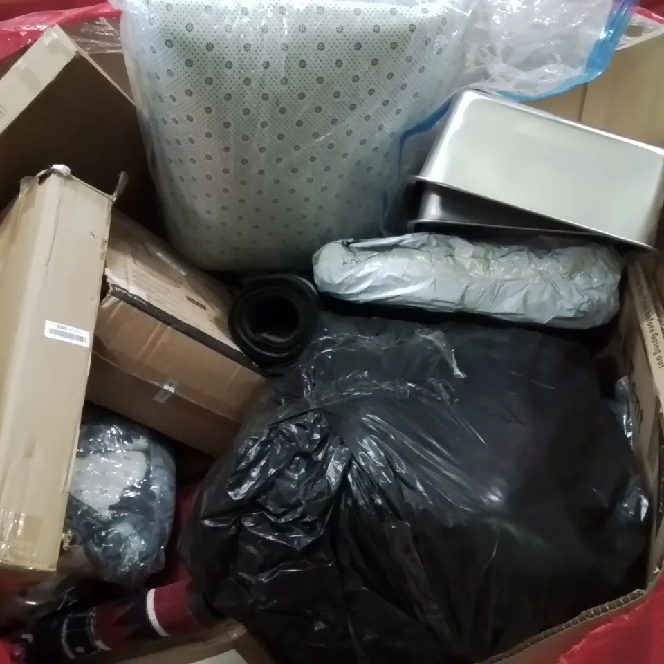 PALLET CONTAINING VARIOUS ASSORTED BOXED HOUSEHOLD ITEMS TO INCLUDE: KIDS BOOSTER SEAT, LARGE TGROWSBEACH TENT, AND LOTS MORE UNMARKED BOXED ITEMS 