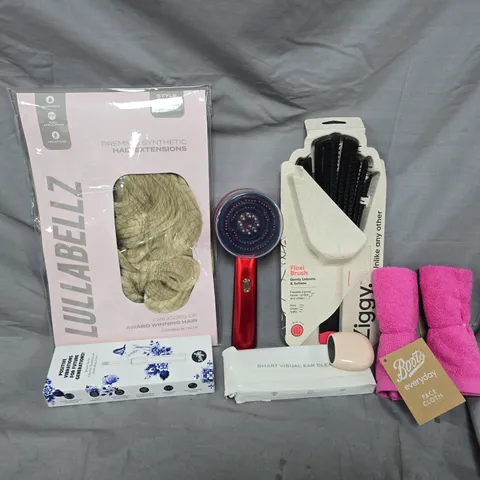 APPROXIMATELY 8 ASSORTED HEALTH & BEAUTY ITEMS TO INCLUDE LULLABELLZ HAIR EXTENSIONS, ZIGGY FLEXI BRUSH, ELECTRIC TOOTHBRUSH, ETC