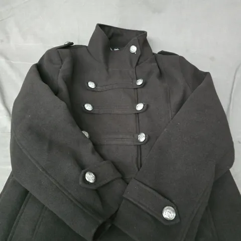 SAILOR WOMEN'S BLACK COAT – DOUBLE-BREASTED, UK 22
