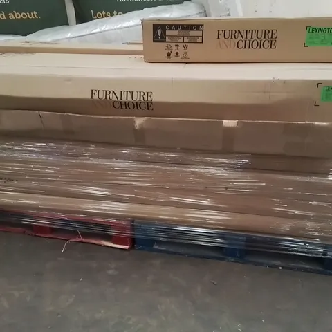 PALLET OF DESIGNER INCOMPLETE BED PARTS AND PIECES
