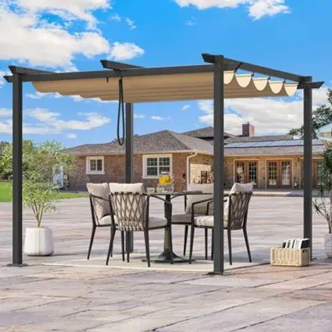 BOXED 3m X 3m METAL PERGOLA (1 BOX)