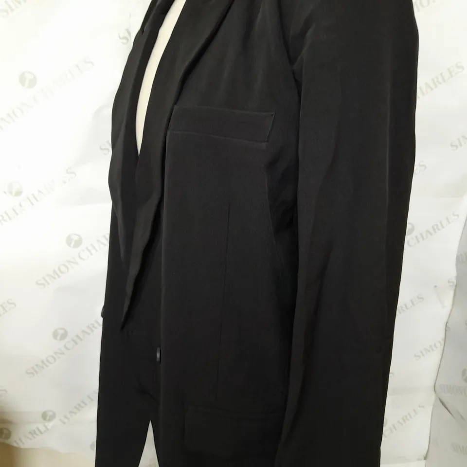 CIDER BLACK POLYESTER WOMENS BLAZER - SIZE LARGE