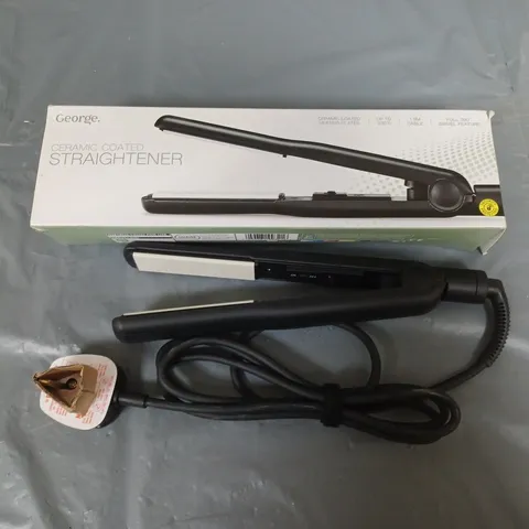 BOXED GEORGE CERAMIC COATED STRAIGHTENER IN BLACK