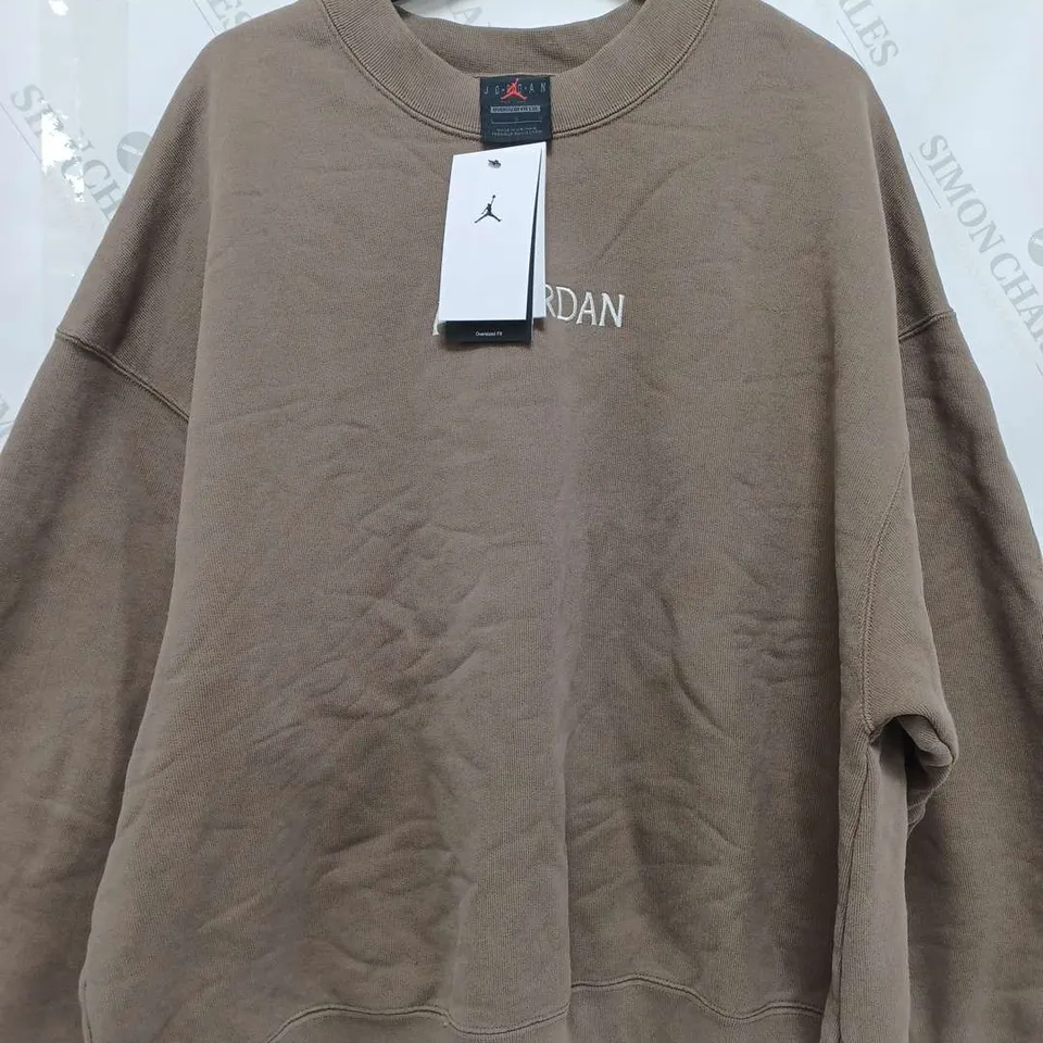 AIR JORDAN OVERSIZED FIT JUMPER IN BROWN - LARGE