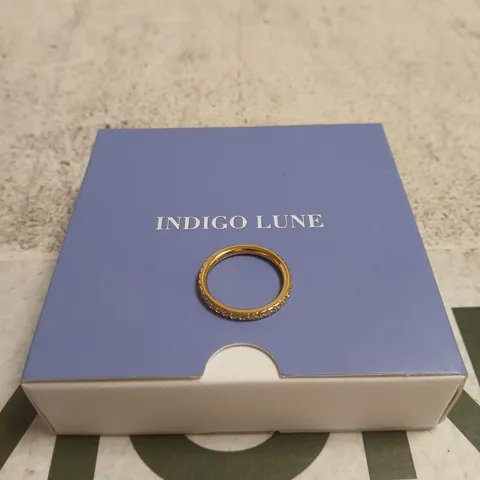 INDIGO LUNE GOLD-TONE RING WITH STONES β PRESENTED ON INDIGO LUNE BOX