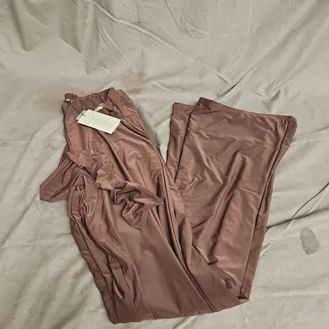 KAIIA SLINKY GOLD HARDWARE BELT DETAIL TROUSERS IN CHOCOLATE SIZE 12