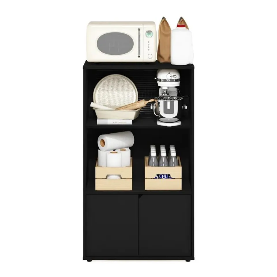 BOXED KITCHEN PANTRY BLACK OAK FINISH