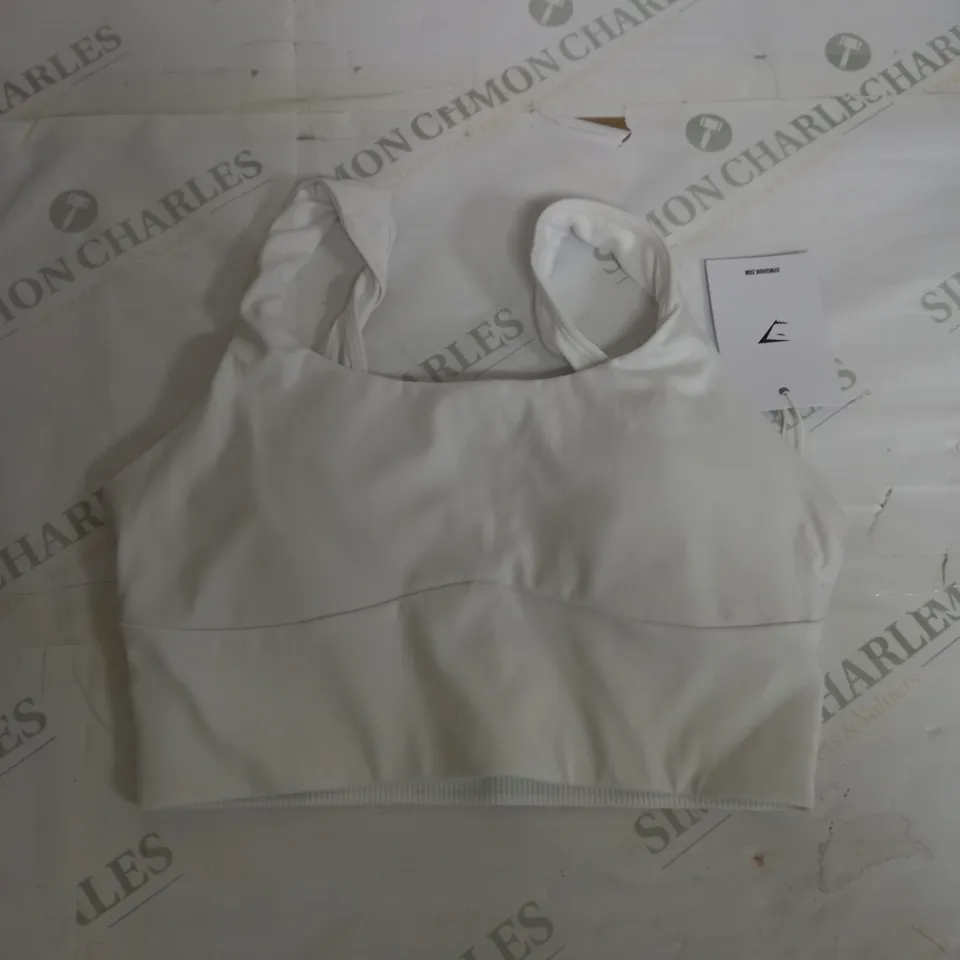 GYMSHARK LONGLINE SPORTS BRA IN WHITE - SMALL