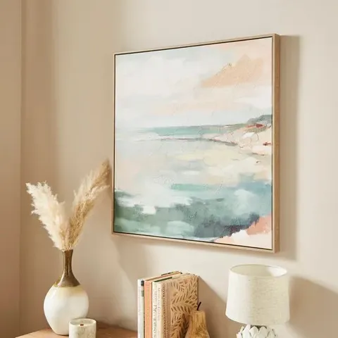 BOXED SEA VIEW FRAMED CANVAS // SIZE: H 80cm X W 80cm X D 3cm