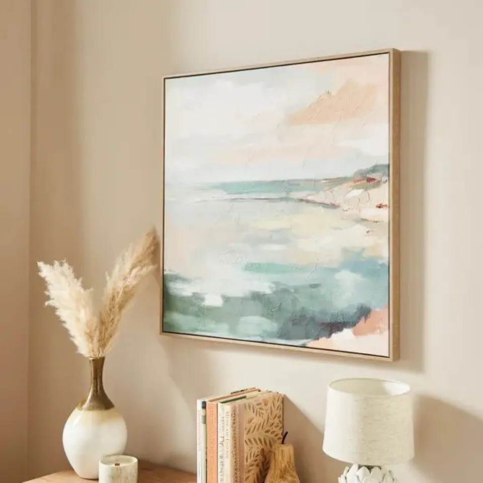 BOXED SEA VIEW FRAMED CANVAS // SIZE: H 80cm X W 80cm X D 3cm