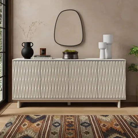 BOXED INGA LARGE SIDEBOARD - WHITEWASH EFFECT (1 BOX)