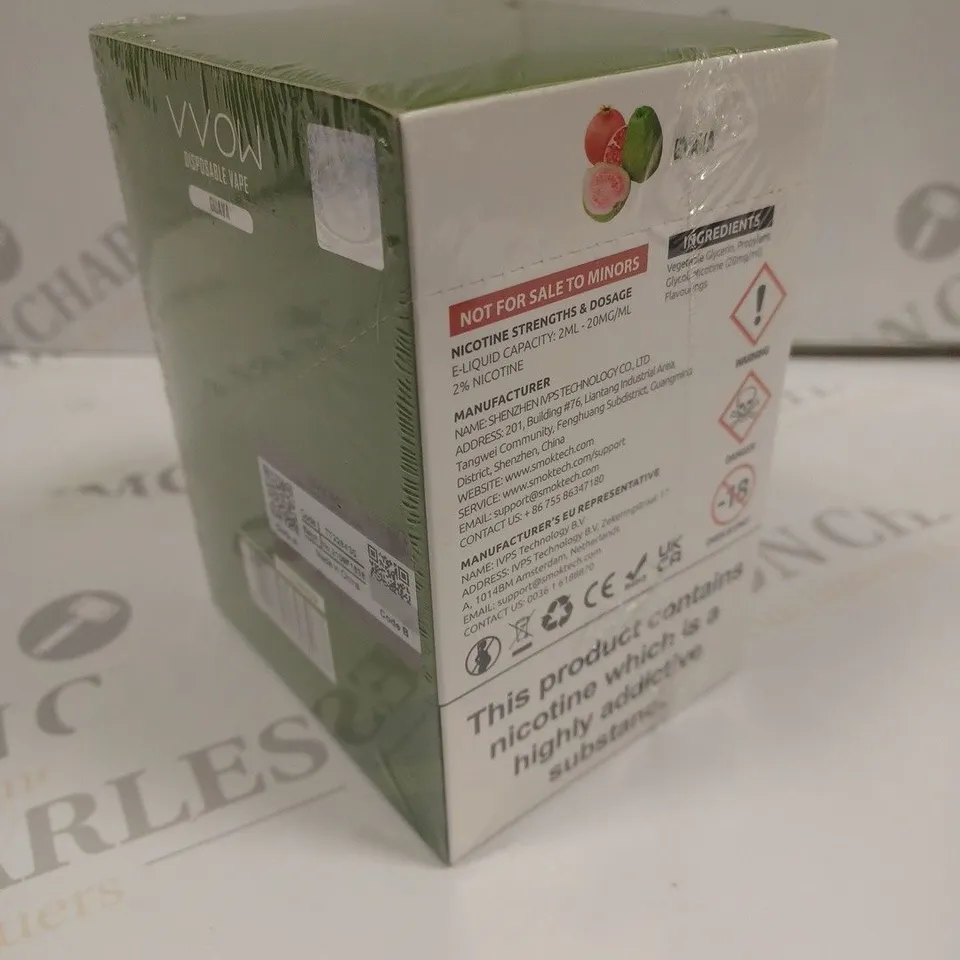 SEALED SMOK VVOW 10-PACK OF DISPOSABLE VAPES - GUAVA