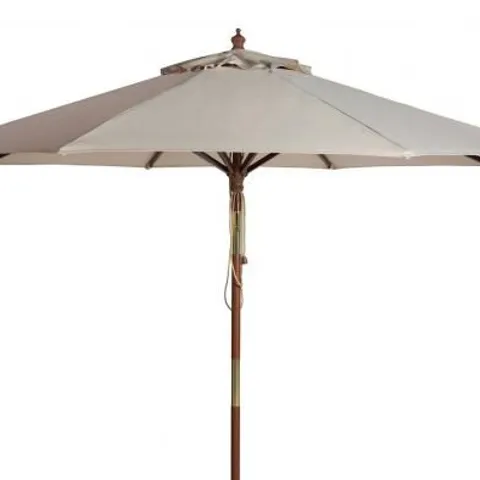 BOXED SAFAVIEH CANNES 9FT WOODEN OUTDOOR UMBRELLA