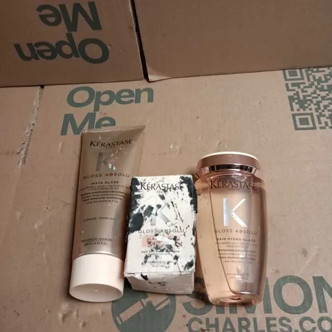 3 X KERASTASE GLOSS ABSOLU ITEMS TO INCLUDE BAIN HYDRA GLAZE ETC