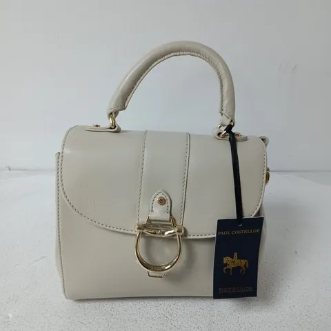PAUL COSTELLOE DRESSAGE LEATHER BAG IN OFF WHITE