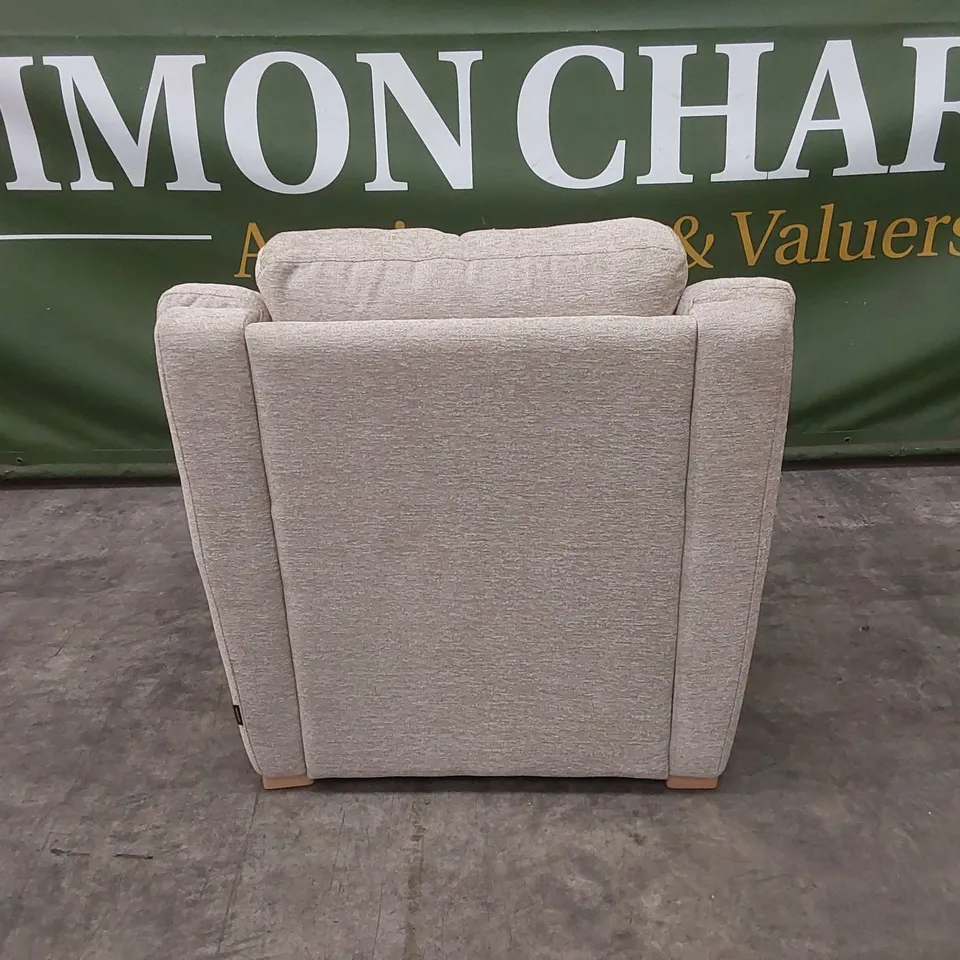 QUALITY DESIGNER ITALIAN MADE DEGANO SLIM FABRIC ARMCHAIR - SAND