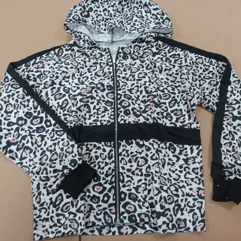 LOT OF APPROXIMATELY 35 BRAND NEW DESTELLO ANIMAL PRINT LIGHTWEIGHT ZIP THROUGH JACKETS - M