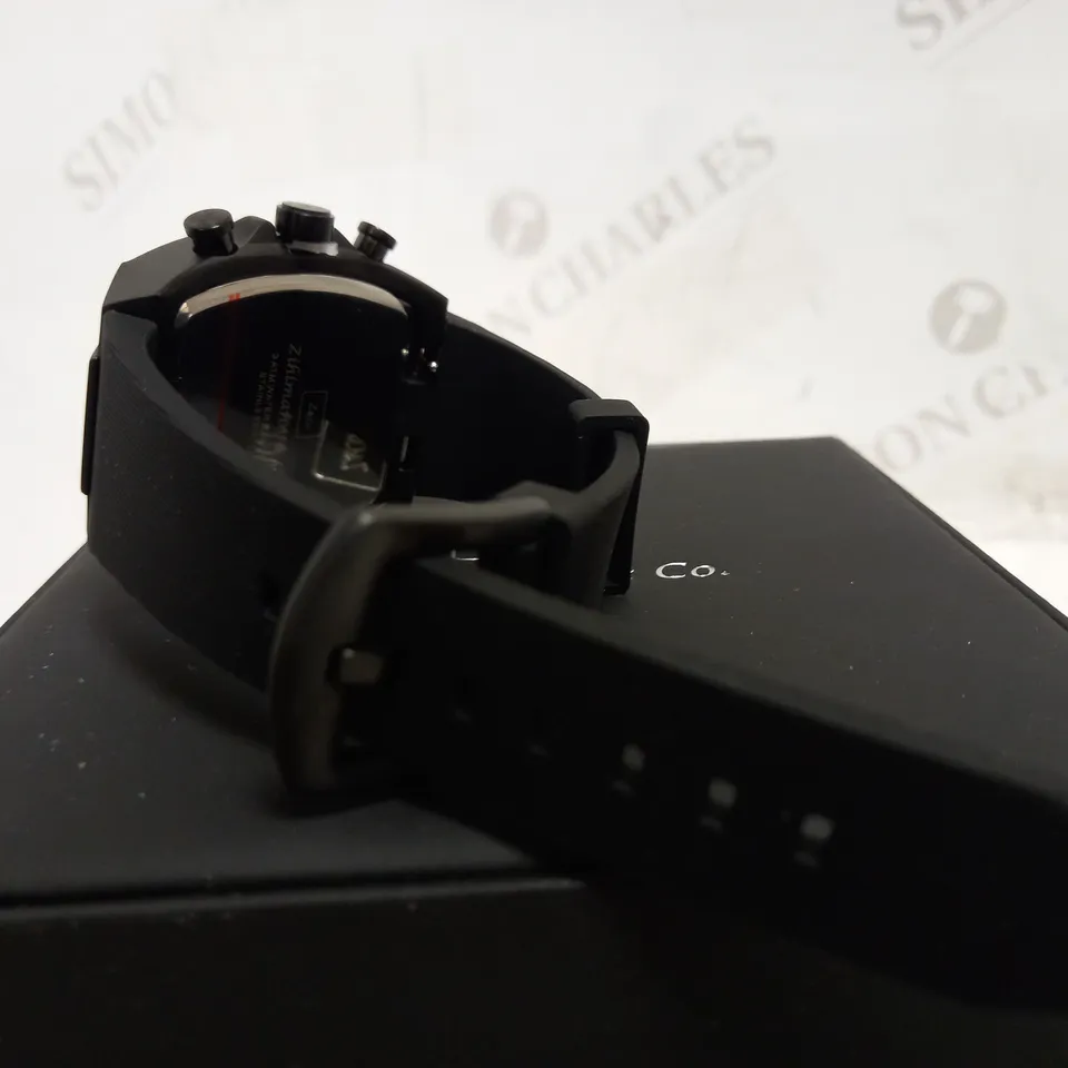ZIHLMANN & CO TRIPLE DIAL STUD DETAIL RUBBER STRAP WATCH RRP £520