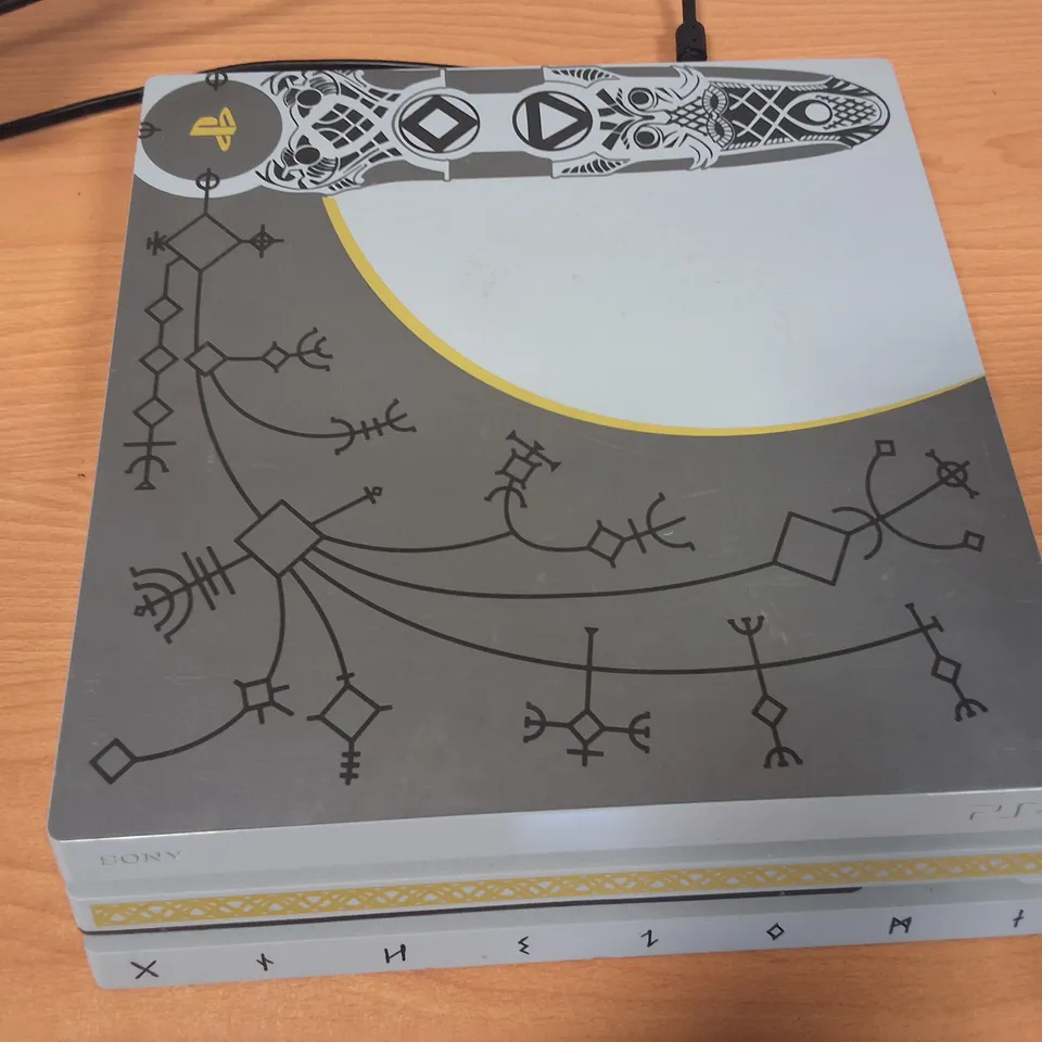 BOXED PLAYSTATION 4 PRO GOD OF WAR LIMITED EDITION 1TB CONSOLE IN GREY WITH 2 GAMES - CUH-7116B